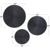 image:imageCosmoLiving by Cosmopolitan Wooden Plate Home Wall Decor Carved Radial Wall Sculpture Set of 3 Wall Art 24 20 16H GoldBlack