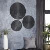 image:imageCosmoLiving by Cosmopolitan Wooden Plate Home Wall Decor Carved Radial Wall Sculpture Set of 3 Wall Art 24 20 16H GoldBlack