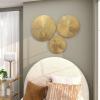 image:imageCosmoLiving by Cosmopolitan Wooden Plate Home Wall Decor Carved Radial Wall Sculpture Set of 3 Wall Art 24 20 16H GoldGold