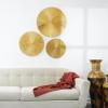 image:imageCosmoLiving by Cosmopolitan Wooden Plate Home Wall Decor Carved Radial Wall Sculpture Set of 3 Wall Art 24 20 16H GoldGold