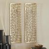 image:imageDeco 79 Aluminum Metal Abstract Home Wall Decor Cutouts Wall Sculpture Set of 2 Wall Art 7W 22H Gold