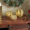 image:imageDeco 79 Aluminum Metal Abstract Metallic Cutout Orbs amp Vase Filler Set of 3 7 6 4 H GoldGold