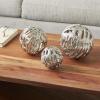 image:imageDeco 79 Aluminum Metal Abstract Metallic Cutout Orbs amp Vase Filler Set of 3 7 6 4 H GoldSilver