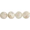 image:imageDeco 79 Ceramic Handmade Carved Decorative Ball Orbs amp Vase Filler with Varying Patterns Set of 4 4W 4H WhiteWhite