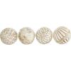 image:imageDeco 79 Ceramic Handmade Carved Decorative Ball Orbs amp Vase Filler with Varying Patterns Set of 4 4W 4H WhiteWhite