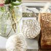 image:imageDeco 79 Ceramic Handmade Carved Decorative Ball Orbs amp Vase Filler with Varying Patterns Set of 4 4W 4H WhiteWhite