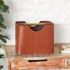 image:imageDeco 79 Leather Magazine Holder with Divided Inside 16 x 10 x 12 Brown