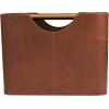 image:imageDeco 79 Leather Magazine Holder with Divided Inside 16 x 10 x 12 Brown