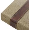 image:imageDeco 79 Linen Fabric Decorative Box Faux Storage Book Book Shaped Boxes with Faux Leather Detailing Set of 3 Decorative Keepsake Boxes 15 12 9H BrownBrown