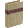 image:imageDeco 79 Linen Fabric Decorative Box Faux Storage Book Book Shaped Boxes with Faux Leather Detailing Set of 3 Decorative Keepsake Boxes 15 12 9H BrownBrown