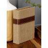 image:imageDeco 79 Linen Fabric Decorative Box Faux Storage Book Book Shaped Boxes with Faux Leather Detailing Set of 3 Decorative Keepsake Boxes 15 12 9H BrownBrown
