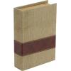 image:imageDeco 79 Linen Fabric Decorative Box Faux Storage Book Book Shaped Boxes with Faux Leather Detailing Set of 3 Decorative Keepsake Boxes 15 12 9H BrownBrown
