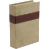 image:imageDeco 79 Linen Fabric Decorative Box Faux Storage Book Book Shaped Boxes with Faux Leather Detailing Set of 3 Decorative Keepsake Boxes 15 12 9H BrownBrown