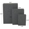 image:imageDeco 79 Linen Fabric Decorative Box Faux Storage Book Book Shaped Boxes with Faux Leather Detailing Set of 3 Decorative Keepsake Boxes 15 12 9H BrownLight Gray