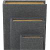 image:imageDeco 79 Linen Fabric Decorative Box Faux Storage Book Book Shaped Boxes with Faux Leather Detailing Set of 3 Decorative Keepsake Boxes 15 12 9H BrownLight Gray