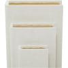 image:imageDeco 79 Linen Fabric Decorative Box Faux Storage Book Book Shaped Boxes with Faux Leather Detailing Set of 3 Decorative Keepsake Boxes 15 12 9H BrownWhite