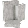image:imageDeco 79 Linen Fabric Decorative Box Faux Storage Book Book Shaped Boxes with Faux Leather Detailing Set of 3 Decorative Keepsake Boxes 15 12 9H BrownWhite