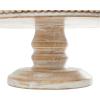 image:imageDeco 79 Mango Wood Decorative Cake Stand Cake Plate with Glass Dome Stand 12 x 12 x 12 CreamCream