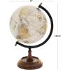 image:imageDeco 79 Mango Wood Globe with Wood Base 9 x 8 x 13 Brown