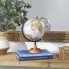 image:imageDeco 79 Mango Wood Globe with Wood Base 9 x 8 x 13 Brown