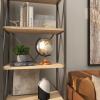 image:imageDeco 79 Mango Wood Globe with Wood Base 9 x 8 x 13 Brown
