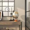 image:imageDeco 79 Mango Wood Globe with Wood Base 9 x 8 x 13 Brown