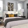 image:imageDeco 79 Metal Abstract Home Wall Decor Dimensional Wall Sculpture with Black Wood Backing Set of 2 Wall Art 12W 36H Gold