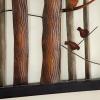 image:imageDeco 79 Metal Bird Home Wall Decor Wall Sculpture with Real Wood Detailing set of 2 Wall Art 16 x 2 x 36 BlackMulti Colored