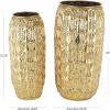 image:imageDeco 79 Metal Decorative Vase Indoor Outdoor Tall Floor Bottleneck Centerpiece Vases with Bubble Texture and Studs Set of 3 Flower Vases for Home Decoration 50 35 26H Dark BrownGold