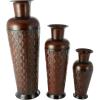 image:imageDeco 79 Metal Decorative Vase Indoor Outdoor Tall Floor Bottleneck Centerpiece Vases with Bubble Texture and Studs Set of 3 Flower Vases for Home Decoration 50 35 26H Dark BrownDark Brown