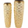 image:imageDeco 79 Metal Decorative Vase Indoor Outdoor Tall Floor Bottleneck Centerpiece Vases with Bubble Texture and Studs Set of 3 Flower Vases for Home Decoration 50 35 26H Dark BrownGold