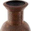 image:imageDeco 79 Metal Decorative Vase Indoor Outdoor Tall Floor Bottleneck Centerpiece Vases with Bubble Texture and Studs Set of 3 Flower Vases for Home Decoration 50 35 26H Dark BrownDark Brown