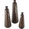 image:imageDeco 79 Metal Decorative Vase Indoor Outdoor Tall Floor Bottleneck Centerpiece Vases with Bubble Texture and Studs Set of 3 Flower Vases for Home Decoration 50 35 26H Dark BrownDark Brown