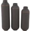 image:imageDeco 79 Metal Decorative Vase Indoor Outdoor Tall Floor Bottleneck Centerpiece Vases with Bubble Texture and Studs Set of 3 Flower Vases for Home Decoration 50 35 26H Dark BrownDark Brown