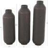 image:imageDeco 79 Metal Decorative Vase Indoor Outdoor Tall Floor Bottleneck Centerpiece Vases with Bubble Texture and Studs Set of 3 Flower Vases for Home Decoration 50 35 26H Dark BrownDark Brown