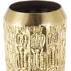 image:imageDeco 79 Metal Decorative Vase Indoor Outdoor Tall Floor Bottleneck Centerpiece Vases with Bubble Texture and Studs Set of 3 Flower Vases for Home Decoration 50 35 26H Dark BrownGold