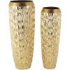 image:imageDeco 79 Metal Decorative Vase Indoor Outdoor Tall Floor Bottleneck Centerpiece Vases with Bubble Texture and Studs Set of 3 Flower Vases for Home Decoration 50 35 26H Dark BrownGold
