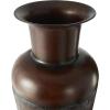 image:imageDeco 79 Metal Decorative Vase Indoor Outdoor Tall Floor Bottleneck Centerpiece Vases with Bubble Texture and Studs Set of 3 Flower Vases for Home Decoration 50 35 26H Dark BrownDark Brown