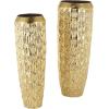 image:imageDeco 79 Metal Decorative Vase Indoor Outdoor Tall Floor Bottleneck Centerpiece Vases with Bubble Texture and Studs Set of 3 Flower Vases for Home Decoration 50 35 26H Dark BrownGold