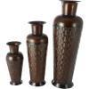 image:imageDeco 79 Metal Decorative Vase Indoor Outdoor Tall Floor Bottleneck Centerpiece Vases with Bubble Texture and Studs Set of 3 Flower Vases for Home Decoration 50 35 26H Dark BrownDark Brown