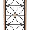 image:imageDeco 79 Metal Floral Home Wall Decor Wall Sculpture with Brown Frame Wall Art 15 x 1 x 50 Black