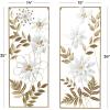 image:imageDeco 79 Metal Floral Home Wall Decor Wall Sculpture with Gold Frame Set of 2 Wall Art 14W 35H Gold