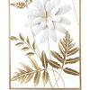 image:imageDeco 79 Metal Floral Home Wall Decor Wall Sculpture with Gold Frame Set of 2 Wall Art 14W 35H Gold