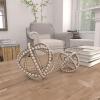 image:imageDeco 79 Metal Geometric Handmade Decorative Sculpture Beaded Home Decor Statues Set of 2 Accent Figurines 7 5H WhiteWhite