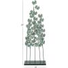 image:imageDeco 79 Metal Leaf Decorative Sculpture Home Decor Statue with Gold Accents Accent Figurine 13 x 6 x 37 Teal