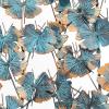 image:imageDeco 79 Metal Leaf Decorative Sculpture Home Decor Statue with Gold Accents Accent Figurine 13 x 6 x 37 Teal