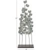 image:imageDeco 79 Metal Leaf Decorative Sculpture Home Decor Statue with Gold Accents Accent Figurine 13 x 6 x 37 Teal