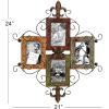 image:imageDeco 79 Metal Scroll 4 Slot Wall Photo Frame 21 x 1 x 24 Multi Colored