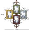 image:imageDeco 79 Metal Scroll 4 Slot Wall Photo Frame 21 x 1 x 24 Multi Colored