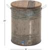 image:imageDeco 79 Metal Side End Accent Table End Table with Brown Wood Top Side Table 16 x 16 x 20 Gray